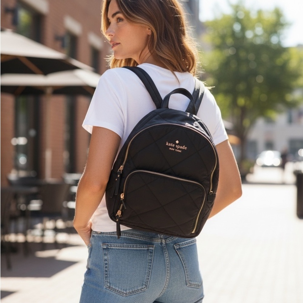 Kate Spade Quilted Black Backpack